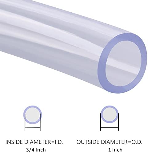 DERNORD PVC Tubing 3/4"ID X 1"OD Flexible Clear Vinyl Hose 25 Feet for Food Grade - Image 3