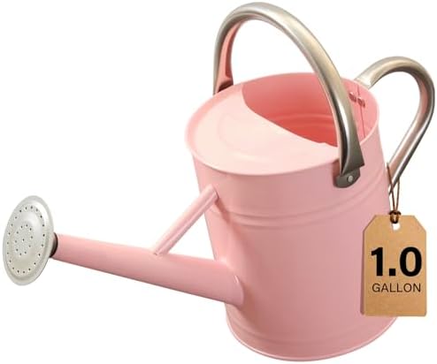 1 Gallon Watering Can for Outdoor&Indoor Plants，Pink by Shopwithgreen
