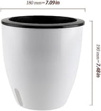 5 Pack 7 Inch Self Watering Plant Pots, White Plastic Self Watering Flower Pots with Visual Water Level Window, Self Watering Planter for Indoor Plants, Herb, African Violet, Succulent - Image 2