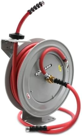 AVAGARD AVGWRHD5850 5/8" x 50' Heavy Duty Retractable Water Hose Reel – Single Arm Steel Frame, 12-Point Lock, 500 PSI Rubber Hose, Wall/Truck Mount, Kink-Resistant, Leak-Proof Brass Fittings - Image 5