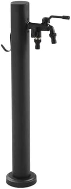60CM Stainless Steel Vertical Hose Holder, Black Freestanding Outdoor Faucet Dispenser, Durable 304 Frost-Proof Design for Garden, Lawn, and Patio Use by Unknown