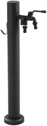 60CM Stainless Steel Vertical Hose Holder, Black Freestanding Outdoor Faucet Dispenser, Durable 304 Frost-Proof Design for Garden, Lawn, and Patio Use by Unknown