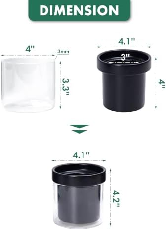 Phoenix Vine 4 Inch Self Watering Planter Pot, Black Terracotta Clay Pot with Glass Reservoir for Indoor Plants, Herbs, Flowers, Set of 4, 52-C-E-4 - Image 2