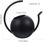 Stainless Steel Watering Can with Thin Spout, 1l Black - Image 2