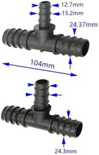 25mm To 1/2 3/4 Hose Tee Water Splitter Barb Connector DN20 To 16mm 20mm Drip Irrigation Fittings 30 Pcs(25 to 20 hose) - Image 2
