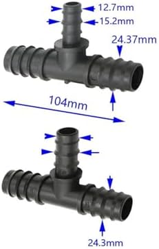 25mm To 1/2 3/4 Hose Tee Water Splitter Barb Connector DN20 To 16mm 20mm Drip Irrigation Fittings 30 Pcs(25 to 16 hose) - Image 2