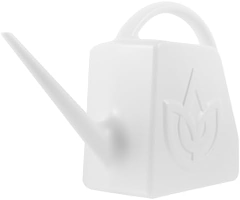 FENICAL Large 2l Watering Can for Outdoor Plants with Long Spout, White Plastic Plant Waterer for Garden and Patio Use by FENICAL