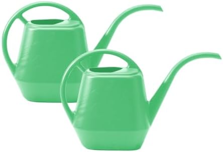 Bloem Aqua Rite 56 oz Plastic Watering Can, Long Spout, Mint Green, 2-Pack by Bloem
