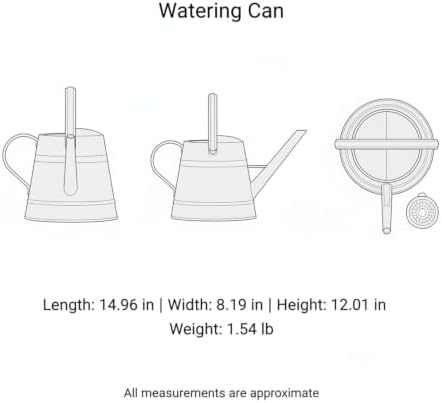 1 Gallon Plastic Watering Can with Long Spout & Dual Handles for Indoor Plants, Hanging Baskets - White, Yellow, Green, Gray - Image 7