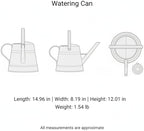 1 Gallon Plastic Watering Can with Long Spout & Dual Handles for Indoor Plants, Hanging Baskets - White, Yellow, Green, Gray - Image 7