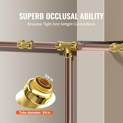 VEVOR Brass Pipe Fittings Push-Fit,Straight-Through,3/4" 12PCS - Image 6