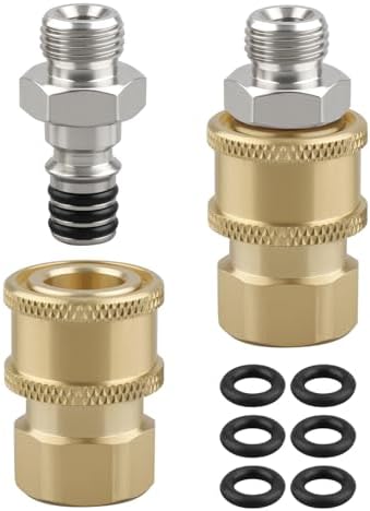 2PCS Airless Paint Sprayer Quick Connect Coupler for Most Airless Sprayers and High-Pressure Hoses, 1/4" Stainless Steel Hose Fitting，Leak-Free, Quick Connection by YIGUCS