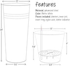 KOL 28'' Tall Galvanized Steel Planter Pot - Flower Pot with Water Level Indicator for Plants - 2-Pack Self Watering Planters - Round White Powder Metal Planter Box - Indoor Outdoor Grande Plant - Image 6