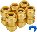 SUNGATOR 1/2 Inch Coupling, Push to Connect Plumbing Fitting, Brass, 6-Pack by SUNGATOR