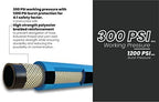 BLUBIRD BB3425 3/4" x 25' Rubber Air Hose, 100% Rubber, Lightest, Strongest, Most Flexible, 300 PSI, 50F to 190F Degrees, Ozone Resistant, High Strength Polyester Braided - Image 5