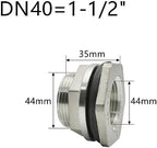 Hose Connector BSP Female Thread 304 Stainless Steel Pipe Fitting Coupler Water Tank Hole Drain, for Home Garden Hose Connectors Adapter Fitting(DN40) - Image 2