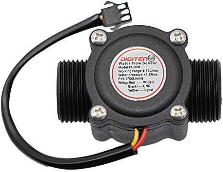DIGITEN Water Flow Control LCD Display Controller+G3/4" Hall Sensor Flow Meter Flowmeter Counter+G3/4" Solenoid Valve Normally Closed N/C+12V Power - Image 5