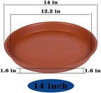 4 Pack Plant Saucer, 13 14 16 18 inch Heavy Duty Plastic Plant Saucer Round, Plant Tray for Pots, Flower Plant Saucers for Indoors, Plant Trays for Planter 12-15" (14 inch, Terracotta) - Image 2