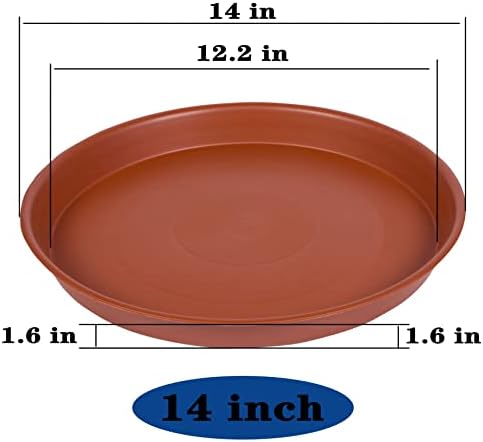 4 Pack Plant Saucer, 13 14 16 18 inch Heavy Duty Plastic Plant Saucer Round, Plant Tray for Pots, Flower Plant Saucers for Indoors, Plant Trays for Planter 12-15" (14 inch, Terracotta) - Image 2