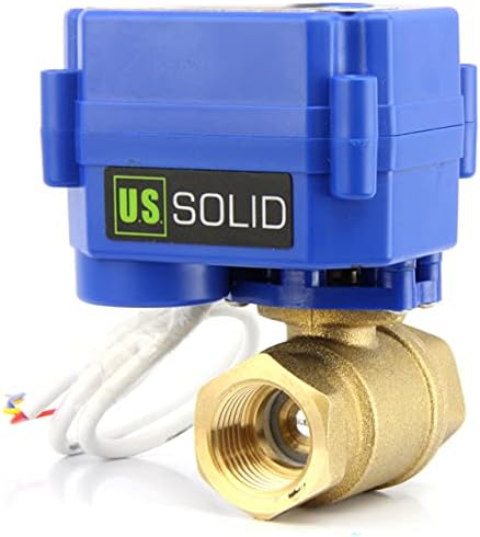 U.S. Solid 1/2" NTP Brass Motorized Ball Valve, Full Port, 9-24V AC/DC, 3-Wire Latching (Self-Hold) Control - Image 4