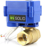 U.S. Solid 1/2" NTP Brass Motorized Ball Valve, Full Port, 9-24V AC/DC, 3-Wire Latching (Self-Hold) Control - Image 4