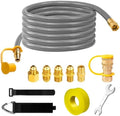 3/8" ID Natural Gas Hose, 12FT Low Pressure LPG Hose with Quick Connect, Propane to Natural Gas Conversion Kit for Weber, Char-broil, Pizza Oven, Patio Heater and More NG Appliance by Unknown