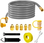 3/8" ID Natural Gas Hose, 12FT Low Pressure LPG Hose with Quick Connect, Propane to Natural Gas Conversion Kit for Weber, Char-broil, Pizza Oven, Patio Heater and More NG Appliance by Unknown