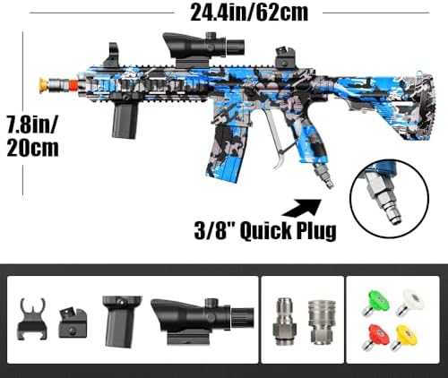 Pressure Washer Gun with Swivel – 3600 PSI High Pressure Spray Gun with 3/8" Quick Connect Plug – Foam Cannon Compatible Power Washer Handle for Car, Home & Outdoor Cleaning (Blue) - Image 3