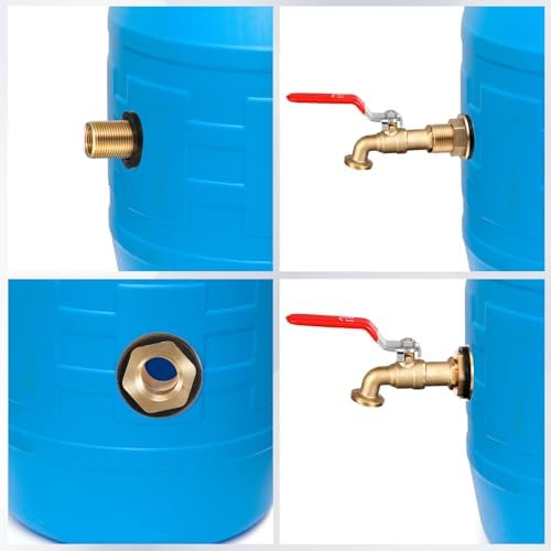 Tujoe 3 Set Brass Rain Barrel Spigot, Rain Faucet Kit for Tanks - Image 4
