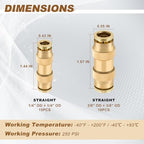 25PCS 1/4" 3/8" Brass Dot Air Line Fittings Kit, Straight Union Kit - Image 2