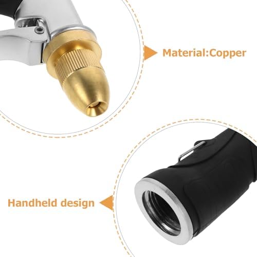 High Pressure Hose Nozzle, Copper Metal, Adjustable Spray for Plants - Image 3