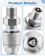 M16-M14 Hydraulic Quick Connect Fittings, 2 Pcs Hydraulic Quick Coupler w/Build-in Plunger, Fit for AGT and Chinese Mini Excavators - 2 Male & Female Hydraulic Hose Fittings - Image 3