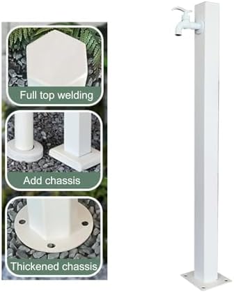 Outdoor Stainless Steel Garden Hose Stand - Decorative Water Faucet Fountain Dispenser for Irrigation & Washing (95x13CM) - Durable, Stylish Water Feature - Image 5