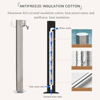 Stainless Steel Water Column Garden Water Tap, Outdoor Water Fountain Courtyard Hydrant, Garden Hose Holder with Faucet, Freestanding Antifreeze Faucet Water Dispenser,H50cm - Image 4