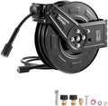 VEVOR Pressure Washer Hose Reel, 60 ft x 1/4 inch Retractable Power Heavy-Duty Steel Washer Hose Reel, 4000PSI Max, Auto-Rewinding, Flexible Wall/Floor Mounted for Car Washing,Garden,Floor Cleaning by VEVOR