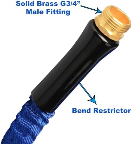 YOTOO Garden Hose 75 FT, Lightweight, Durable, Flexible, Non-Expanding, Kink-Free Water Hose with Solid Brass Fittings for Outdoor, Watering flants and flowers, Car Wash - Image 5