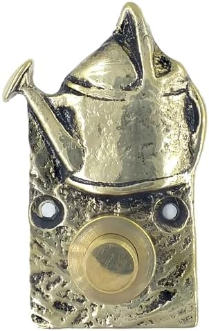 Brass Watering Can Doorbell Button,Wired Wall-Mounted Door Bell Push,Antique Vintage Decorative Entry Door Hardware (Antique Brass) by Anatolica