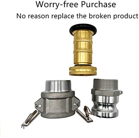SAFBY Fire Hose Nozzle NPSH/NPT Thermoplastic Fire Equipment Spray Jet Fog with Aluminum Female and Male Fitting (2 Inch Brass) - Image 6