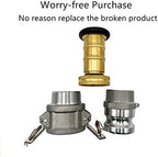 SAFBY Fire Hose Nozzle NPSH/NPT Thermoplastic Fire Equipment Spray Jet Fog with Aluminum Female and Male Fitting (2 Inch Brass) - Image 6