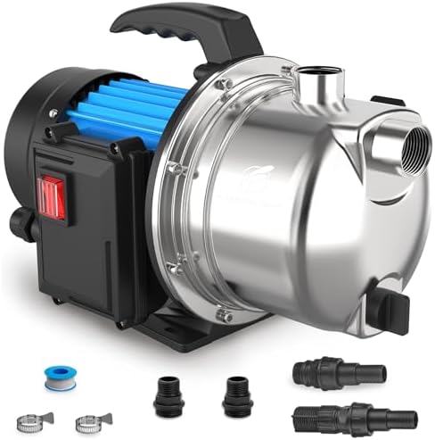 1.5 HP Shallow Well Garden Pump, 1200 GPH Portable Water Transfer Pump by FLUENTPOWER