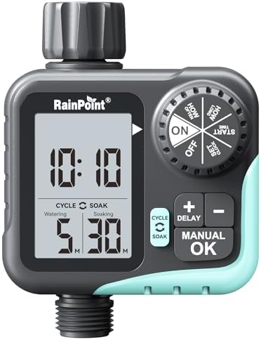 RAINPOINT Sprinkler Timer - Cycle & Soak Hose Timer for Garden Hose with Automatic Watering/Manual Watering/Rain Delay, Programmable for Irrigation System, Lawn, Yard, Outdoor by RainPoint