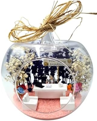 Terrarium for New Job Success - Globe Glass Jar with Preserved Lavender, Miniature Office Desk Set, and 'Success' Sign - Unique Decorative Gift for Colleagues and Friends - refined Home and Office by Unknown
