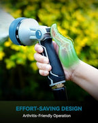 RAINPOINT Full-Metal Garden Hose Nozzle, Heavy Duty Water Hose Nozzle Sprayer With 10 Adjustable Patterns & High Flow,Thumb Control For Flow Adjustment, Ideal For Watering, Washing, Cleaning,Blue - Image 6