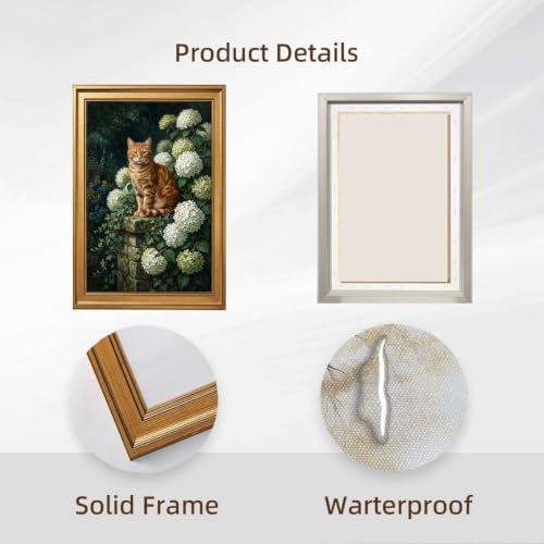 Gold Vintage Framed Watering Can Wall Art, Rustic Still Life Print - Image 2