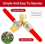 2 Way Hose Bib Splitter Made of Solid Brass with Dual Independent Shut Off Valves 3/4 GHT for Garden Hose Outdoor Faucet Spigot Water Line Diverter and Connector - Image 3