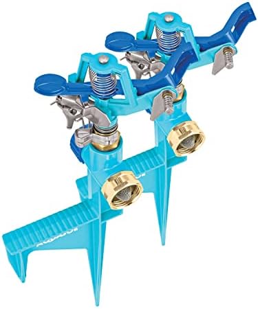 Aqua Joe AJ-ISH-2PK Indestructible Zinc Impulse 360 Degree Sprinkler W/Step Spike, Customizable Coverage, 1,400 Sq. Ft. Max Coverage, 2 Pack by AquaJoe%C2%AE