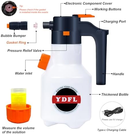 Electric Foam Sprayer 2L,Pressurized Sprayer with Charge - Image 4