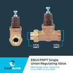 Cash Acme EB45 Pressure Regulating Valve, Single Union, 1/2 Inch NPT Female x NPT Female, Metal Top, 60 PSI, PVA08M-SUTH-60 - Image 5