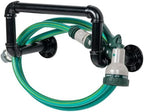 MyGift Wall Mounted Black Metal Garden Hose Holder with Pipe Design - Image 2