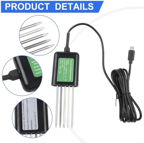 USB Soil Sensor 7-in-1 for Android, PH/EC/NPK Moisture Temperature Meter, IP68 Waterproof Probe for Agriculture Garden Research - Image 5